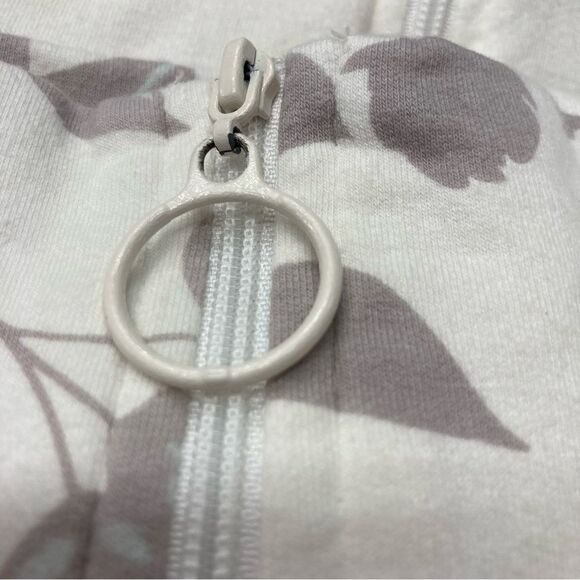 Miss Elaine Sweatshirt SZ PS Zipper Robe Pink Gray Floral Print House Dress Mumu - Picture 7 of 13